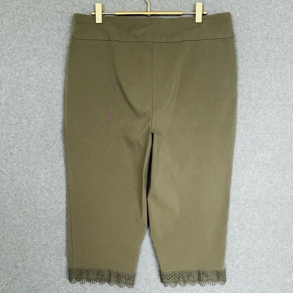 Allison Daley Capri Pull On Woman Pants w/ Pockets 14 Green - Picture 2 of 9